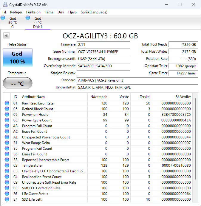 AGT3-25SAT3-60G OCZ Agility 3 Series 60GB MLC SATA 6Gbps 2.5" SSD