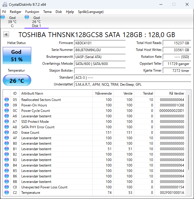 THNSNK128GCS8 Toshiba 128GB MLC SATA 6Gbps 2.5" SSD