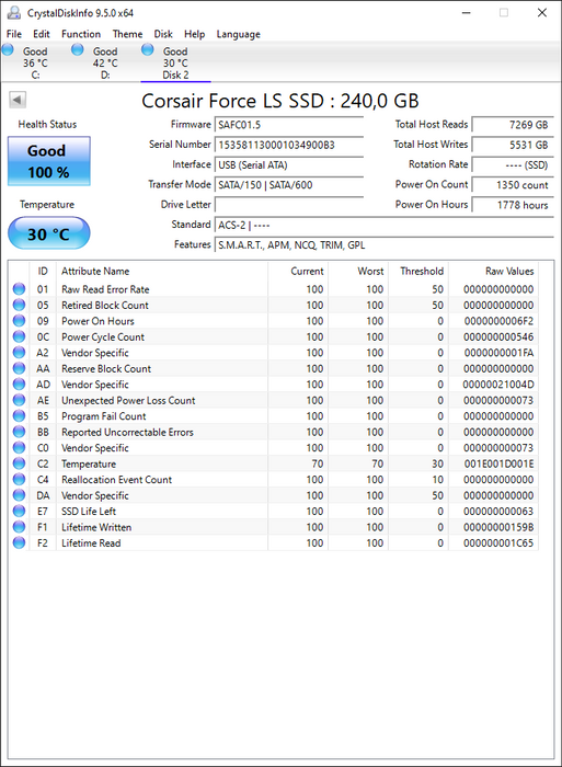 CSSD-F240GBLSB Corsair Force LS 240GB MLC SATA 6Gbps 2.5" SSD