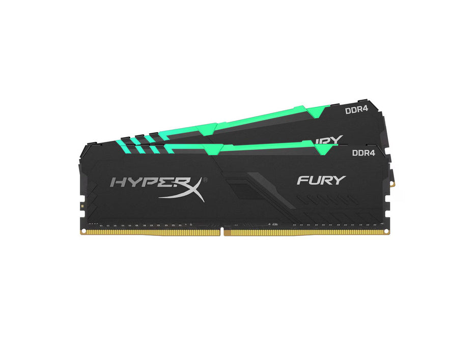 HX432C16FB4AK2/32-KO Kingston HyperX FURY RGB 32GB Kit (2 X 16GB) PC4-25600 DDR4-3200MHz non-ECC Unbuffered CL16 (16-20-20) 288-Pin