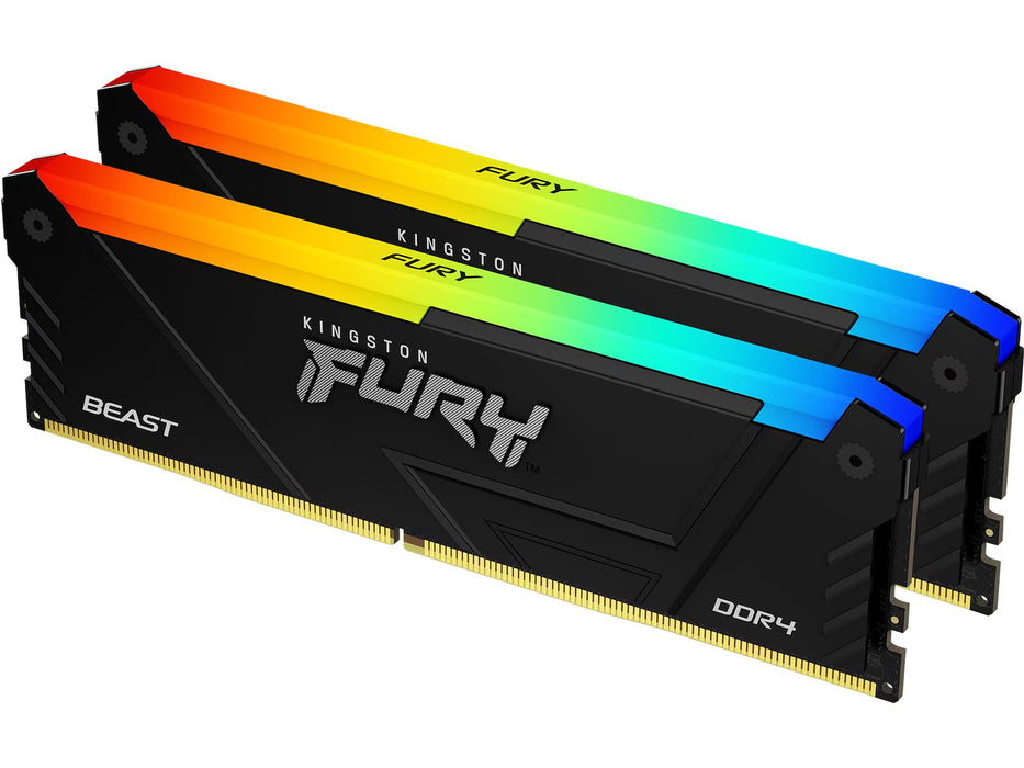 KF432C18BB2AK2/16-KO Kingston FURY Beast RGB 16GB Kit (2 x 8GB) DDR4-3200MHz PC4-25600 non-ECC Unbuffered CL18 288-Pin
