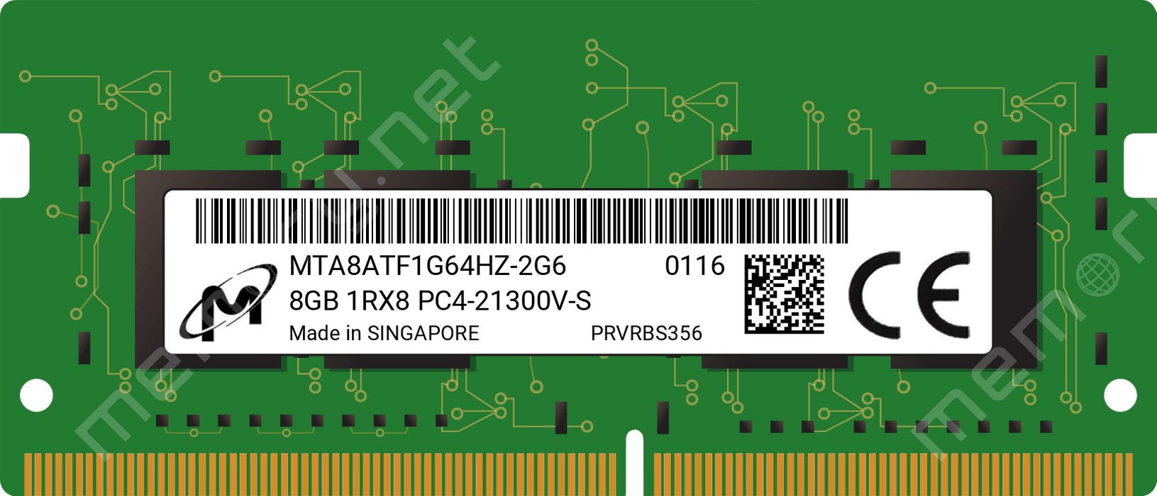 MTA8ATF1G64HZ-2G6E1 Micron 8GB PC4-21300 DDR4-2666MHz non-ECC Unbuffered CL19 260-Pin