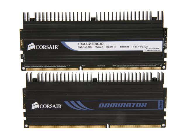 TR3X6G1600C8D Corsair Dominator 4GB Kit (2 X 2GB) PC3-12800 DDR3-1600MHz non-ECC Unbuffered CL8 (8-8-8-24) 240-Pin