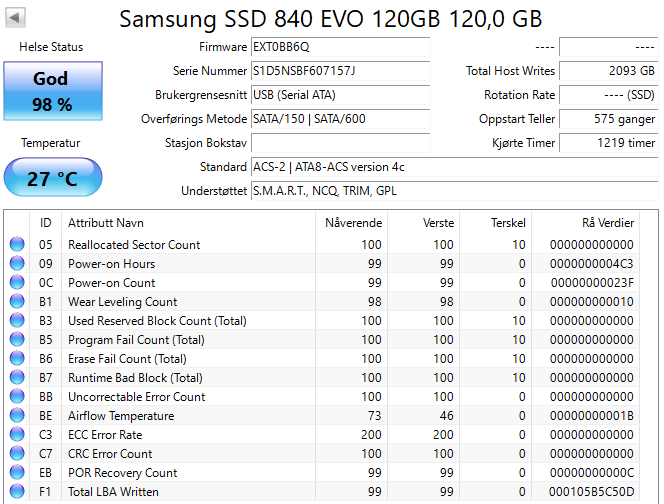Samsung SSD 840 EVO Series 120GB 2.5"