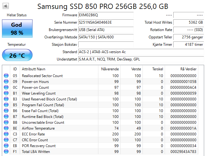 MZ7KN256HMJP MZ-7KE256 Samsung 850 PRO Series 256GB MLC SATA 6Gbps (AES-256 / TCG Opal 2.0) 2.5" SSD