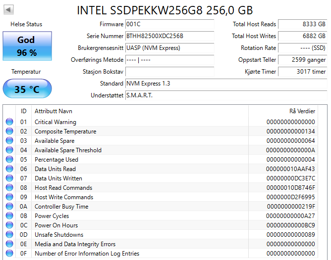 SSDPEKKW256G8 Intel 760p Series 256GB TLC PCI Express 3.1 x4 NVMe (AES-256) M.2 2280