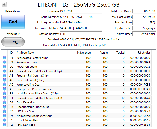 LGT-256M6G Lite-On 256GB M.2 2280 SATA