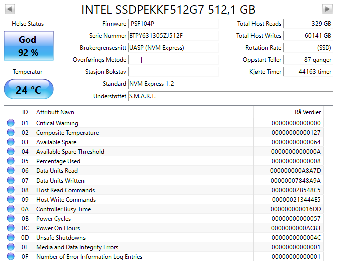 SSDPEKKF512G7 Intel Pro 6000p Series 512GB TLC PCI Express 3.0 x4 NVMe (AES-256) M.2 2280