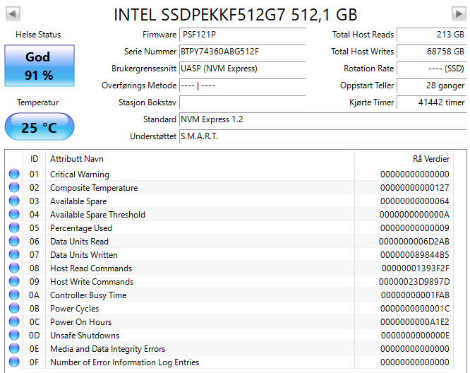 SSDPEKKF512G7 Intel Pro 6000p Series 512GB TLC PCI Express 3.0 x4 NVMe (AES-256) M.2 2280
