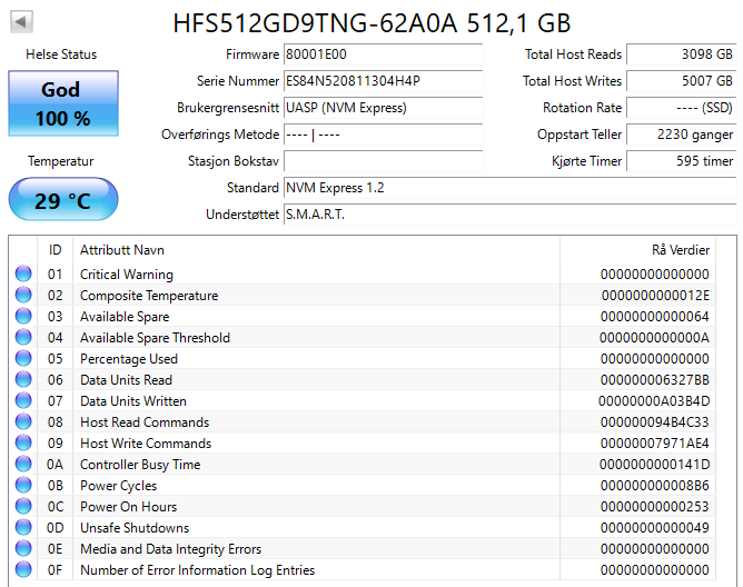 HFS512GD9TNG-62A0A Hynix PC401 Series 512GB TLC PCI Express 3.0 NVMe M.2 2280