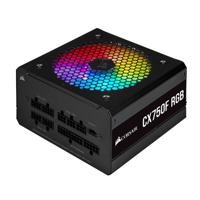 Corsair CX750F RGB, 750W PSU Svart