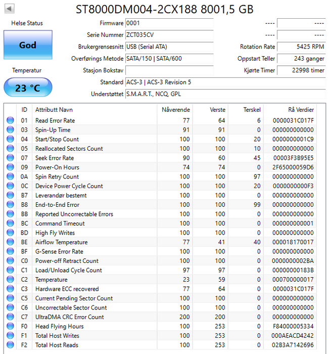 ST8000DM004-2CX188 Seagate Desktop HDD 8TB 7200RPM SATA 6Gbps 128MB Cache 3.5" HDD