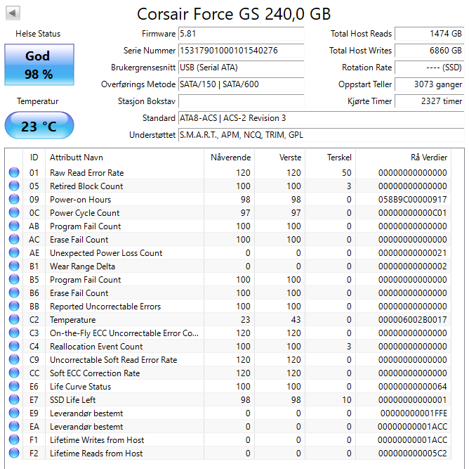 CSSD-F240GBGS-BK Corsair Force GS Series 240GB MLC SATA 6Gbps 2.5" SSD