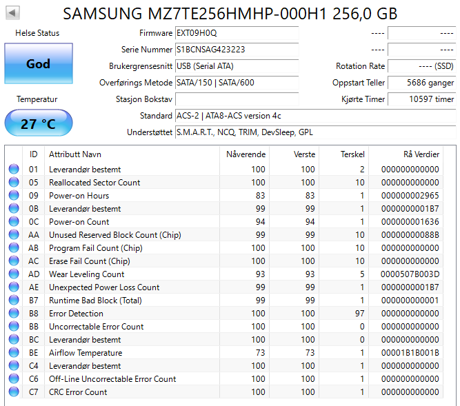 MZ7TE256HMHP-000H1 Samsung PM851 Series 256GB TLC SATA 6Gbps Extreme Performance (AES-256) 2.5" SSD