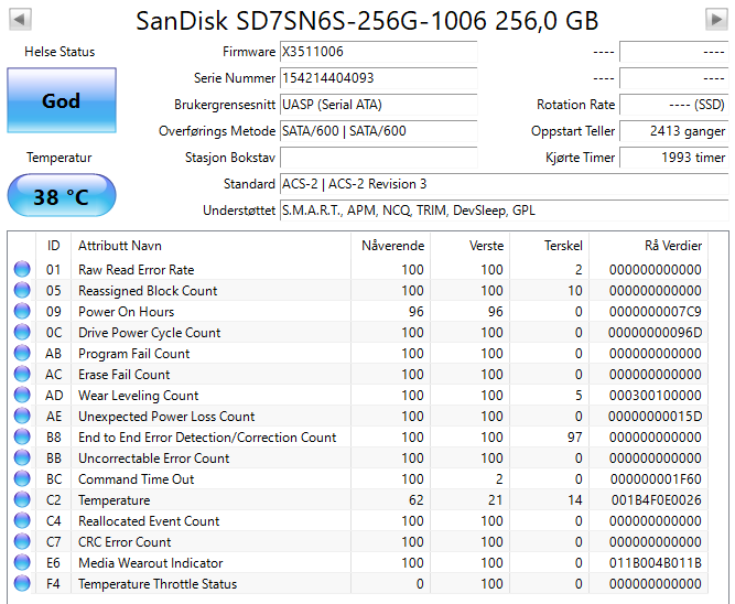 SD7SN6S-256G-1006 SanDisk X300 256GB TLC SATA 6Gbps M.2 2280 SSD
