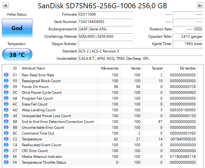 SD7SN6S-256G-1006 SanDisk X300 256GB TLC SATA 6Gbps M.2 2280