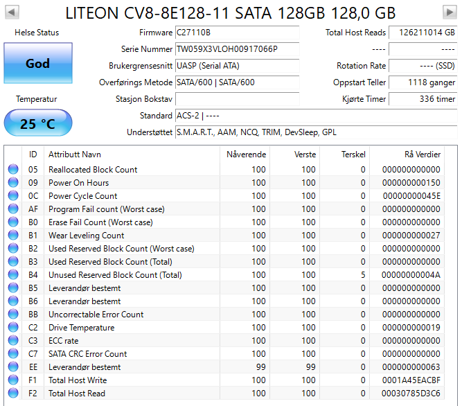 CV8-8E128-11 Lite On 128GB TLC SATA 6Gbps M.2 2280