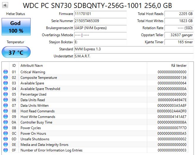 SDBQNTY-256G-1001 Western Digital SN730 Series 256GB TLC PCI Express 3.0 x4 NVMe (AES-256 / TCG Opal 2.01) M.2 2280