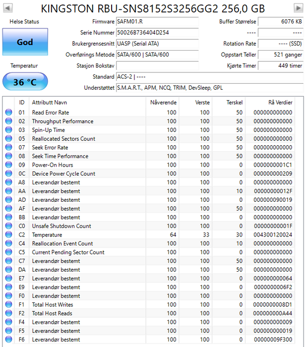 RBU-SNS8152S3256GG2 Kingston 256GB M.2 2280
