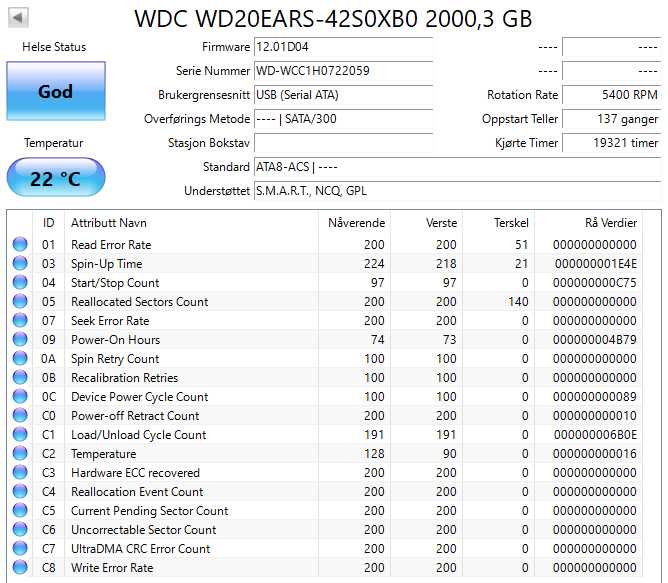 WD20EARS-42S0XB0 Western Digital Caviar Green 2TB 5400RPM SATA 3Gbps 64MB Cache 3.5" HDD