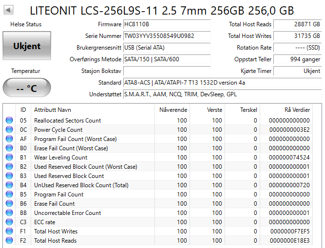 LCS-256L9S-11 Lite On L9S Series 256GB MLC SATA 6Gbps 2.5" SSD