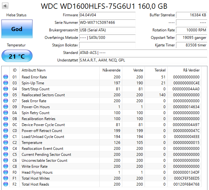 WD1600HLFS-75G6U1 Western Digital VelociRaptor 160GB 10000RPM SATA 3Gbps 16MB Cache 3.5" HDD