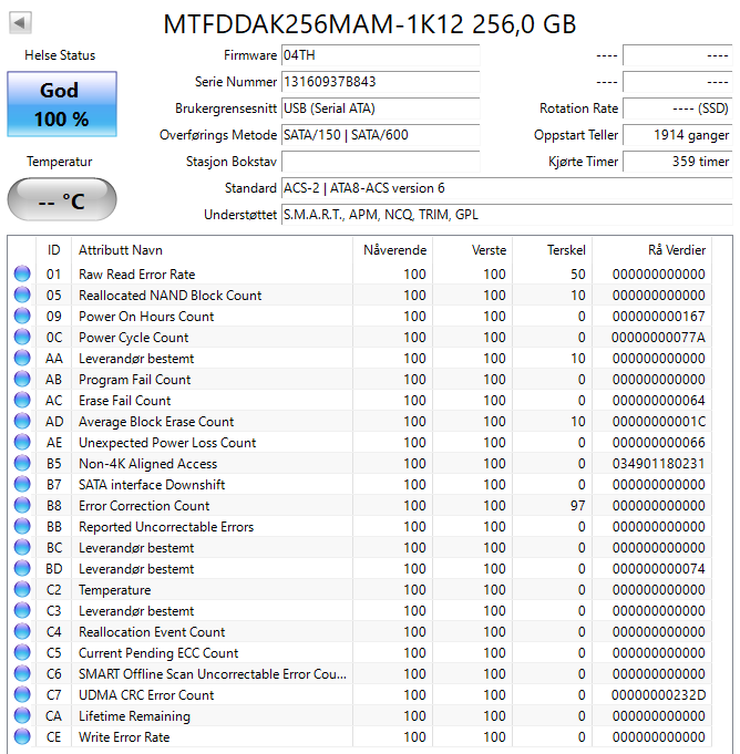 MTFDDAK256MAM-1K12 Micron RealSSD C400 256GB MLC SATA 6Gbps (SED) 2.5" SSD