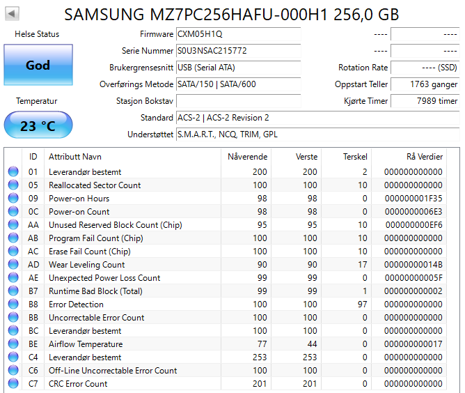 MZ7PC256HAFU-000H1 Samsung PM830 Series 256GB MLC SATA 6Gbps (AES-256) 2.5" SSD