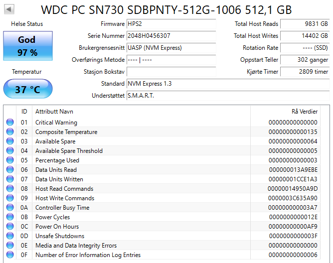 SDBPNTY-512G-1006 Western Digital SN730 Series 512GB TLC PCI Express 3.0 x4 NVMe M.2 2280