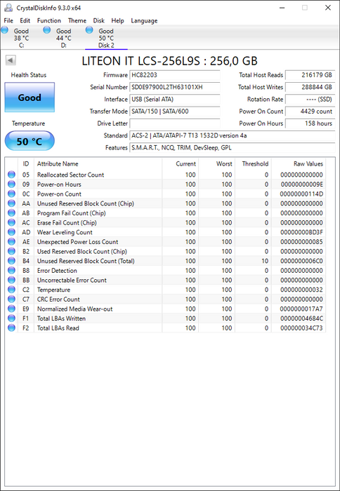 LCS-256L9S Lite On L9S Series 256GB MLC SATA 6Gbps 2.5" SSD