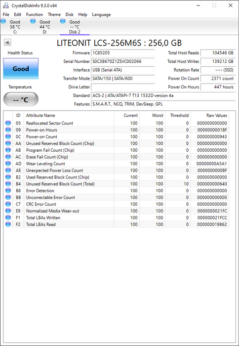 LCS-256M6S Lite On M6S Series 256GB MLC SATA 6Gbps 2.5" SSD