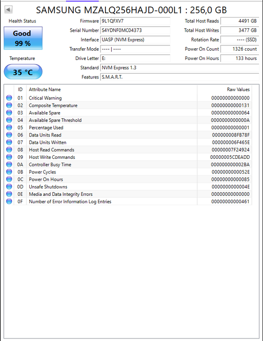 MZALQ256HAJD-000L1 Samsung PM991 256GB PCIe 3.0 x4 NVMe M.2 2242 SSD