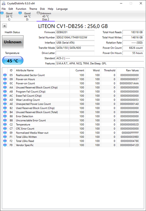 CV1-DB256 Lite On 256GB SATA 6Gbps 2.5" SSD