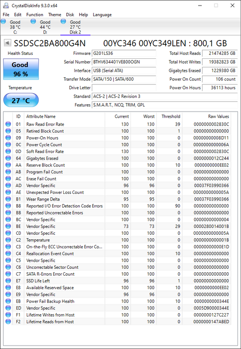 SSDSC2BA800G4N Intel DC S3710 Series 800GB MLC SATA 6Gbps High Endurance (AES-256 / PLP) 2.5" SSD