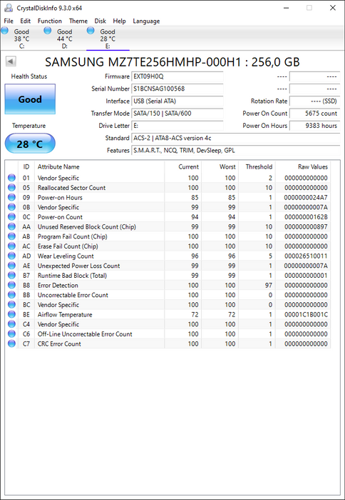 MZ7TE256HMHP-000H1 Samsung PM851 Series 256GB TLC SATA 6Gbps Extreme Performance (AES-256) 2.5" SSD