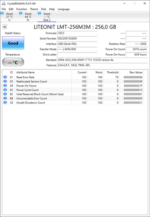 LMT-256M3M Lite On M3M Series 256GB MLC SATA 6Gbps mSATA SSD