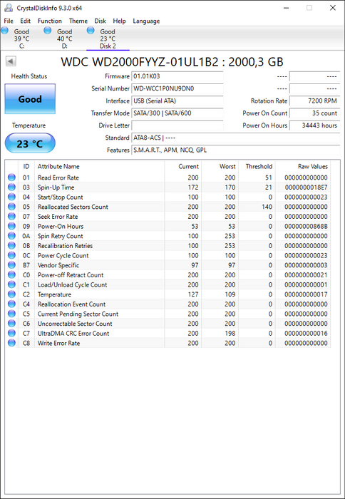 WD2000FYYZ-01UL1B2 Western Digital RE 2TB 7200RPM SATA 6Gbps 64MB Cache 3.5" HDD