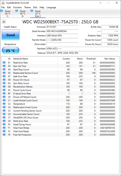 WD2500BEKT-75A25T0 Western Digital Scorpio Black 250GB 7200RPM SATA 3Gbps 16MB Cache 2.5" HDD