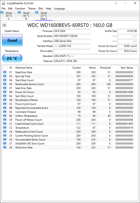WD1600BEVS-60RST0 Western Digital Scorpio Blue 160GB 5400RPM SATA 1.5Gbps 8MB Cache 2.5" HDD