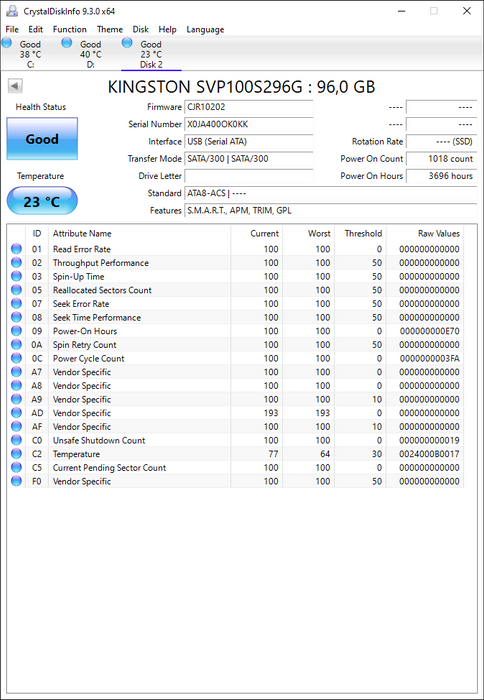 SVP100S2/96G Kingston SSDNow V+100 Series 96GB MLC SATA 3Gbps 2.5" SSD