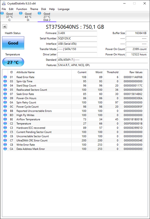 ST3750640NS Seagate Barracuda ES 750GB 7200RPM SATA 3Gbps 16MB Cache 3.5" HDD