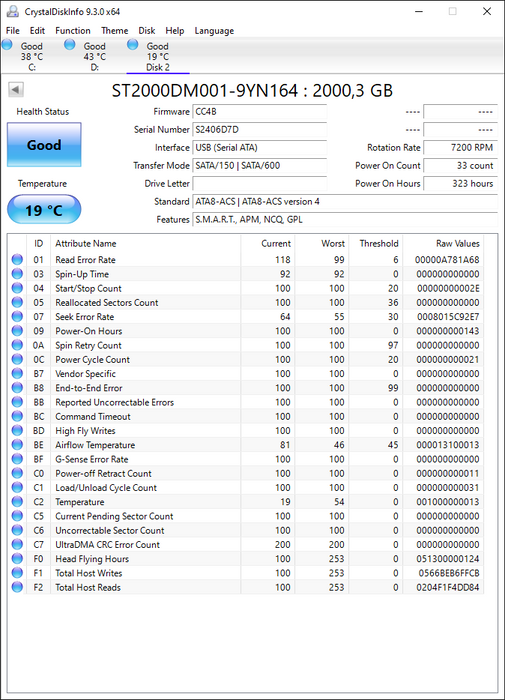ST2000DM001-9YN164 Seagate Barracuda 2TB 7200RPM SATA 6Gbps 64MB Cache 3.5" HDD