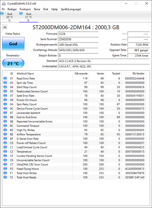 ST2000DM006-2DM164 Seagate BarraCuda 2TB 7200RPM SATA 6Gbps 64MB Cache (4K) 3.5" HDD