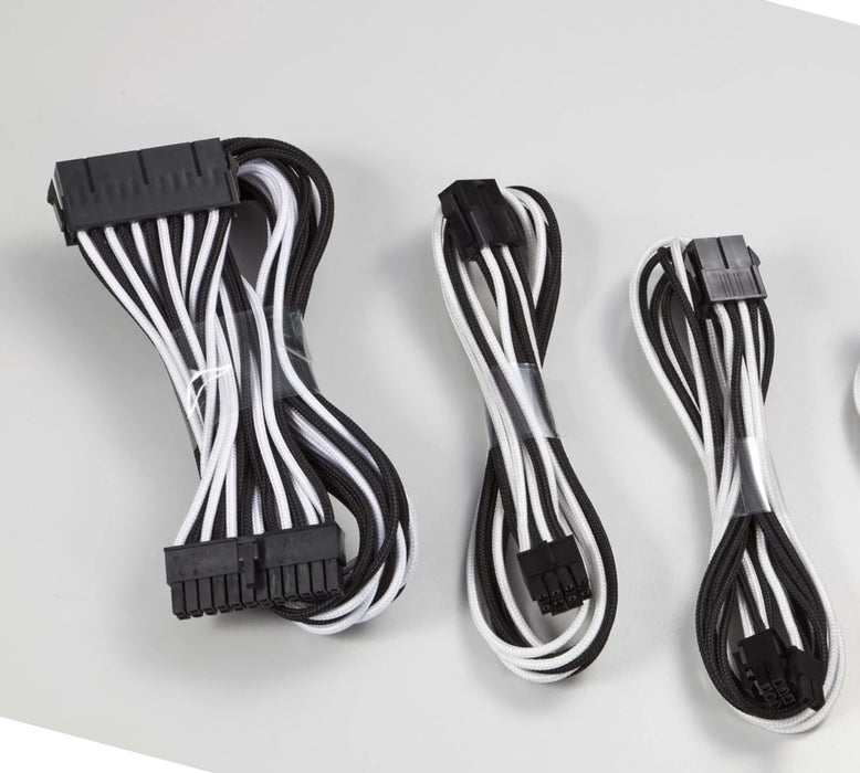 Sleeved Cable Extension (Sort/Hvit)
