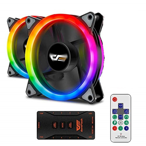darkFlash MR12 3IN1 120mm RGB LED Case Fan for PC Cases CPU Cooling Fan Water Cooling Fan Addressable RGB Case Fan with Controller (DR12 Pro 3IN1)