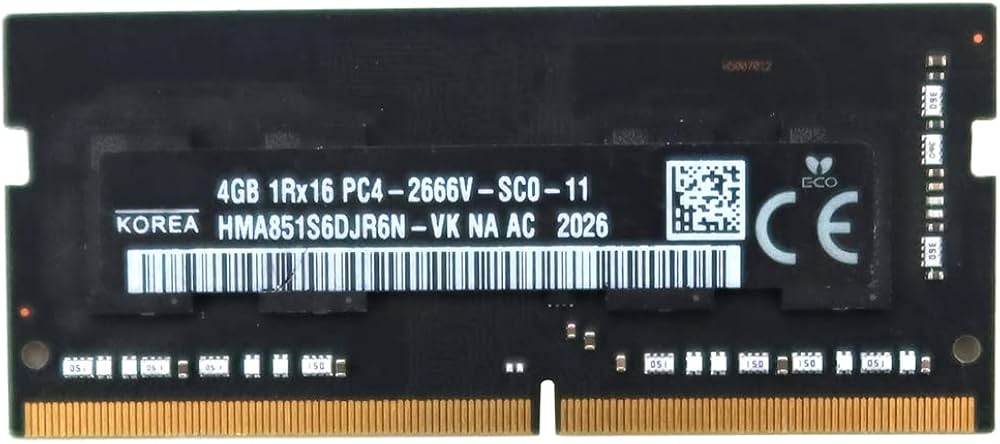 HMA851S6DJR6N-VKNA-AC Hynix 4GB PC4-21300 DDR4-2666MHz non-ECC Unbuffered CL19 260-Pin