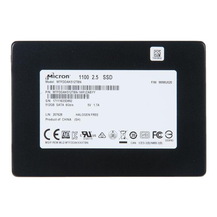 MTFDDAK512TBN-1AR1ZABYY Micron 1100 512GB TLC SATA 6Gbps (PLP) 2.5" SSD