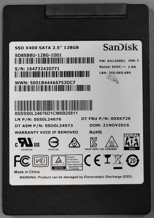 SD8SB8U-128G-1001 SanDisk X400 128GB SATA 2.5" SSD
