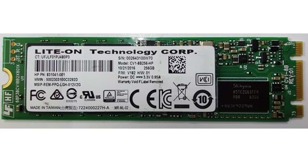 CV1-8B256-HP LiteOn CV1 256GB MLC SATA 6Gbps M.2 2280 SSD