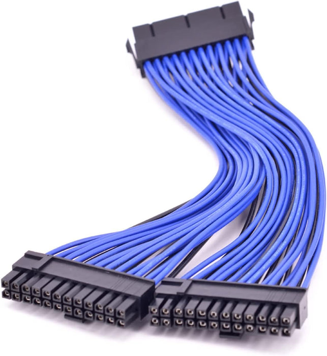 24Pin ATX 1 to 2 Power Supply Extension Cable 24P PSU Power Port 24 Pin Male to Female Port Y Splitter Cable 20cm